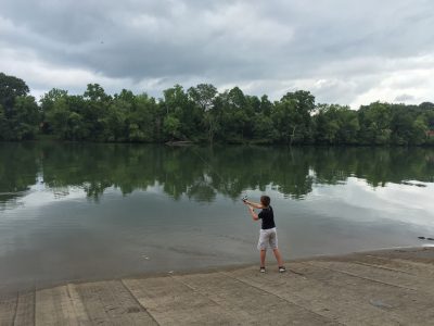 Boy fishing at Charleston access site jfv