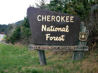 Cherokee National Forest sign